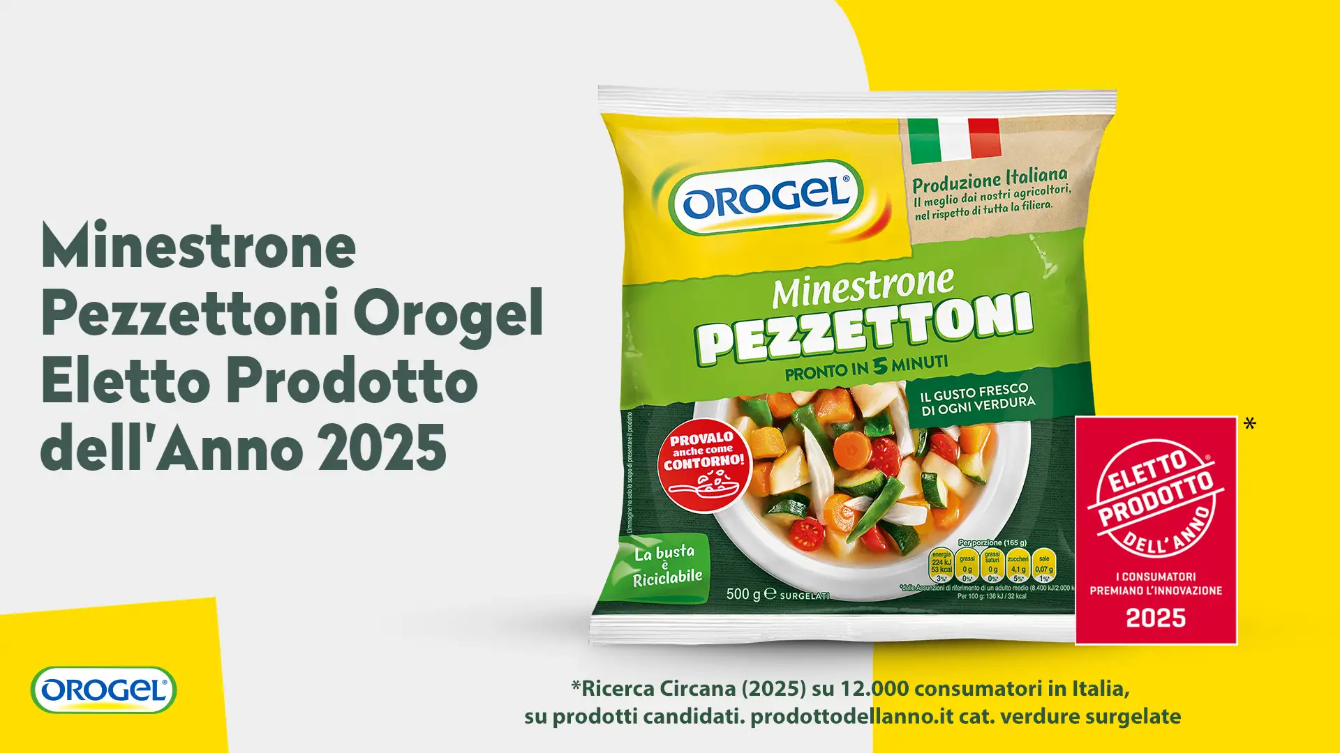 Minestrone Pezzettoni Orogel Eletto Prodotto dell'Anno 2025